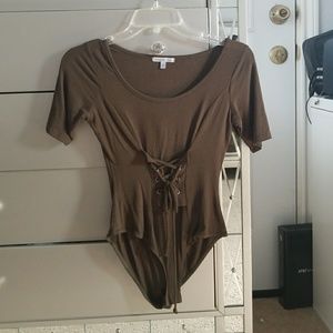 Olive corset body suit